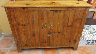 Antique Rustic Oregon Pine Kitchen Cupboard / sideboard