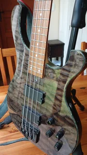 Bass Guitar Cort T-74 Active Like new with a leather Strap
