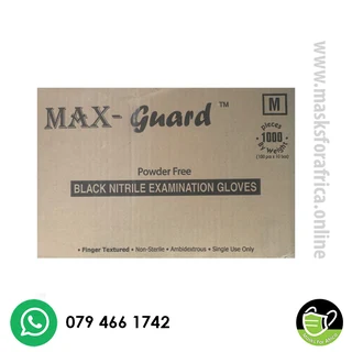 MAX GUARD BLACK DISPOSABLE POWDER-FREE NITRILE GLOVES