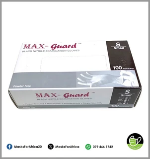 Max Guard Black Disposable Powder-free Nitrile Gloves
