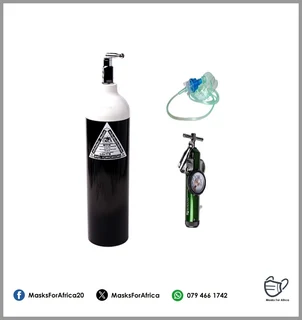 Portable Oxygen Cylinder Kit, Regulator and Oxygen Mask