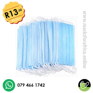 On Promotion - Blue 3-ply Safety Masks - 50/box