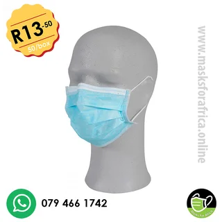 Disposable Blue 3-Ply Face Masks - box of 50