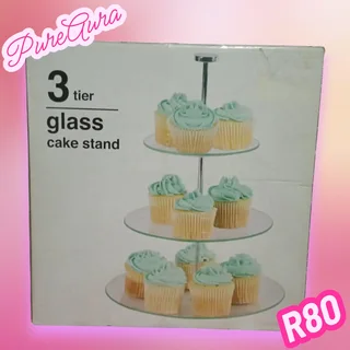 3 Tier Glass Cake Stand