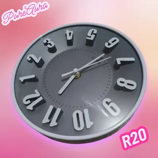 Artificial White Candle x2 &amp; Grey Clock