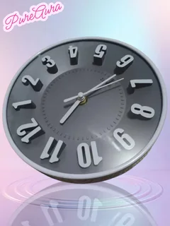 Artificial White Candle x2 &amp; Grey Clock