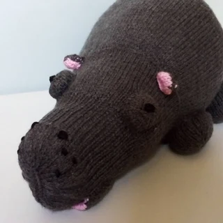 a knitted Henry the hippo
