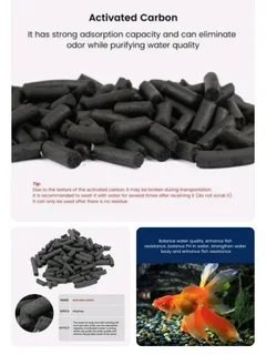 Activated carbon pellets for aquariums