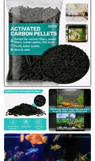 Activated carbon pellets for aquariums