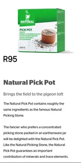 Natural pick pot for pegions