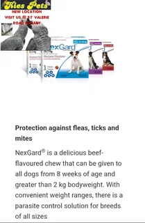 Nexgard for the control of ticks and fleas in dogs