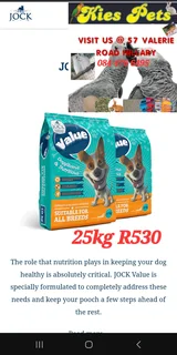 Jock value adult dog food