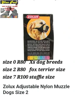Zolux dog dog adjustable nylon muzzles