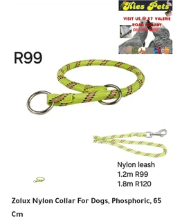 Zolux nylon choke collars for dogs and leashes