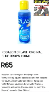 Splash original aquarium blue drops