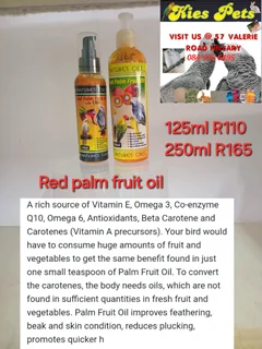 Red palm fruit oil with CBD for birds