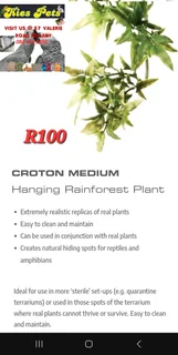 Artificial terranium plants