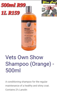 Pet shampoos now available