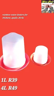 Rainbow chicken water feeders