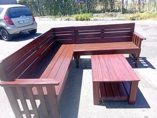 L shape benches