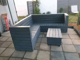 L shape benches