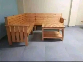 L shape benches