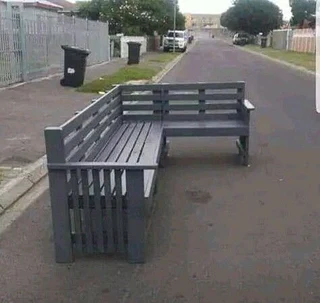 L shape benches