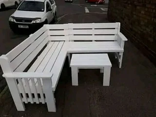 L shape benches