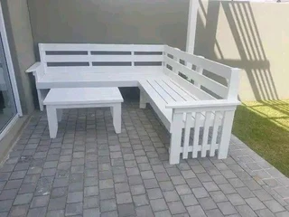 L shape benches