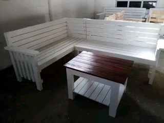 L shape benches