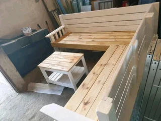 L shape benches