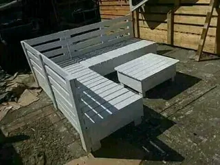 L shape benches