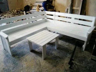 L shape benches