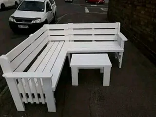 L shape benches
