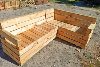 L shape benches