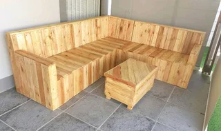 L shape benches