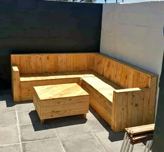 L shape benches