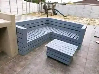 L shape benches