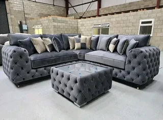 L shape chesterfields couch