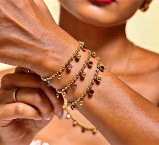 Woman’s gold stainless steel bracelet