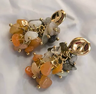 Woman’s gold stainless steel earrings