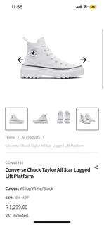 Converse Chunk Taylor All Star Lugged Lift Platform Size 5