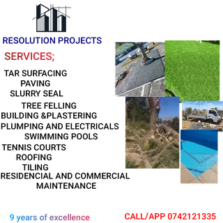Asphalt /TAR,SLURRY seal,Paving, swimming pools, Instant lawn and turf,Concrete, Painting, Building