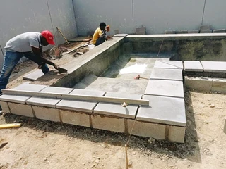 Build in and fiberglass pools installation