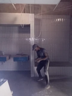 Tiling, cladding, painting and ceiling