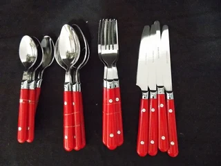 Set of Plastic and Stainless-Steel Cutlery Set