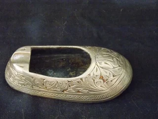 Vintage Shoe Brass Ashtray from India