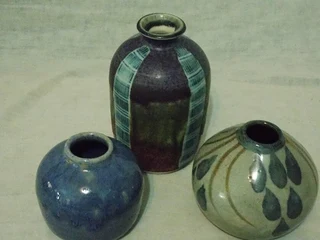 Set of Three Pottery Vases