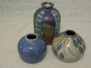 Set of Three Pottery Vases
