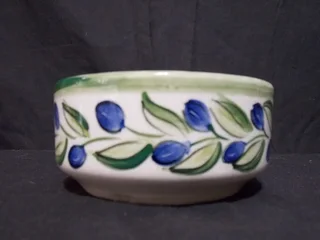 Beautiful Olive Bowl Signed by Artist